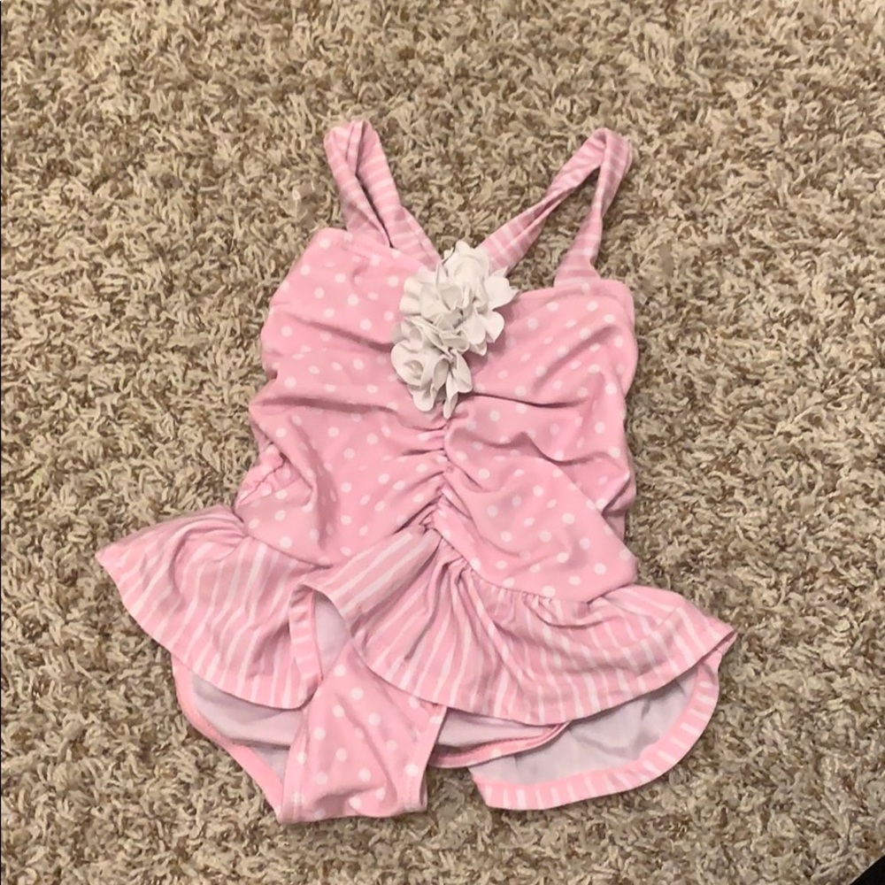Toddler size 2 pink polkadot swimsuit